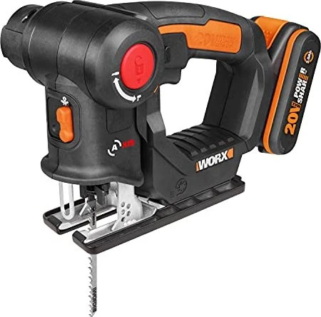 Worx Axis 20V PowerShare Akku-Pendelhubstichsäge inkl. Akku 2.0Ah + Zubehör