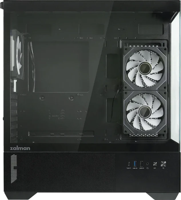 Zalman Chronix V2 Black, schwarz, inkl. 3x Lüfter, Glasfenster