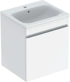 Geberit Renova Plan Set Möbelwaschtisch/Unterschrank 55cm, weiß/lackiert hochglanz/KeraTect