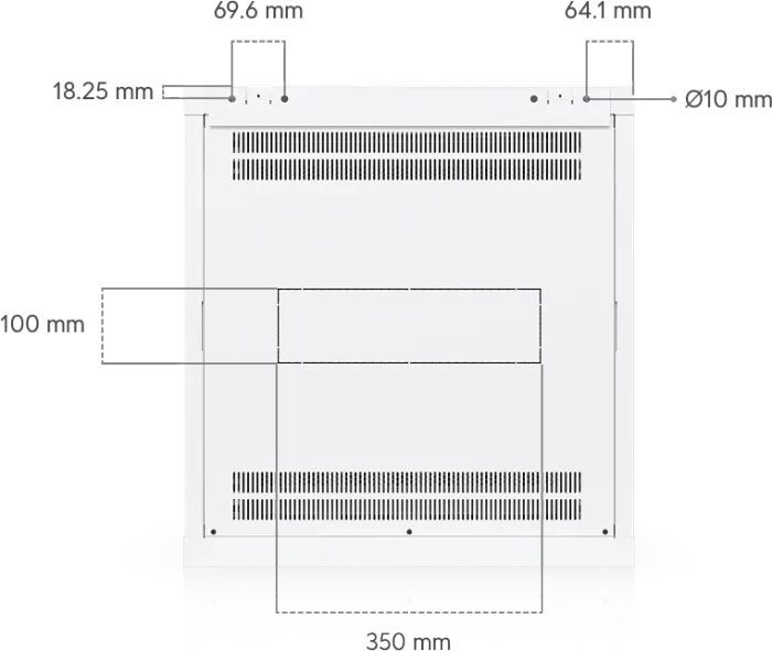 Ubiquiti 12U Rack Cabinet, 19" Wandgehäuse 12HE, Gitternetztür, weiß, 600mm tief