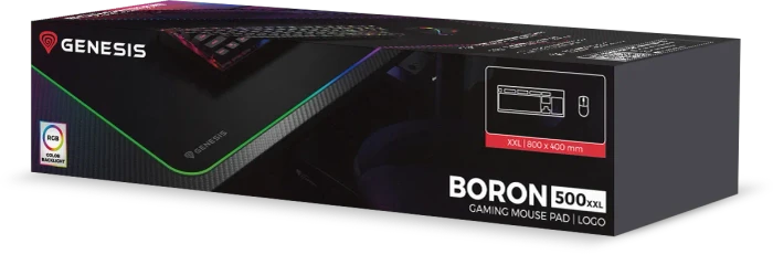 Genesis Boron 500 XXL RGB Gaming Mousepad, 800x400mm, schwarz