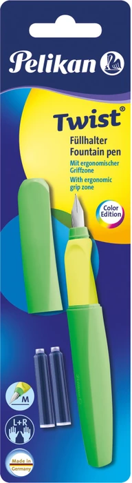 Pelikan Twist neongelb, rechte Hand/linke Hand, mittel, Blister