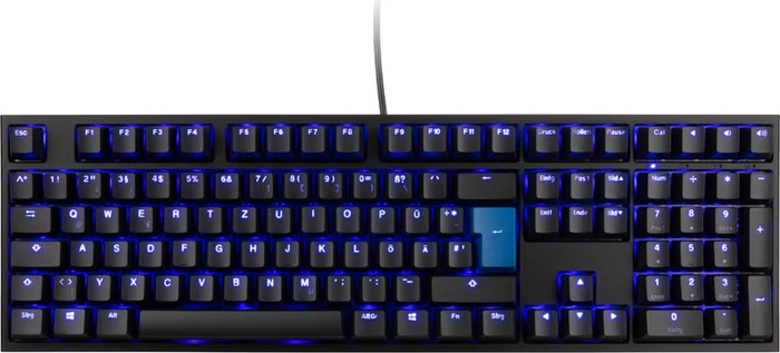 Ducky One 2 Backlit PBT, LEDs blau, schwarz, MX BROWN, USB, DE