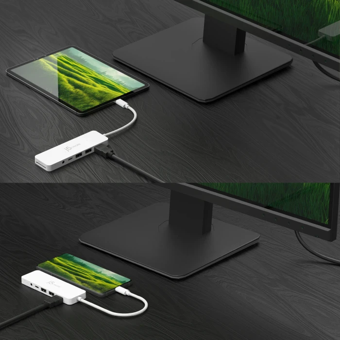 j5create Eco-Friendly 7-in1 USB-C Multi-Port Hub with Power Delivery rosa, USB-C 3.0 [Stecker]