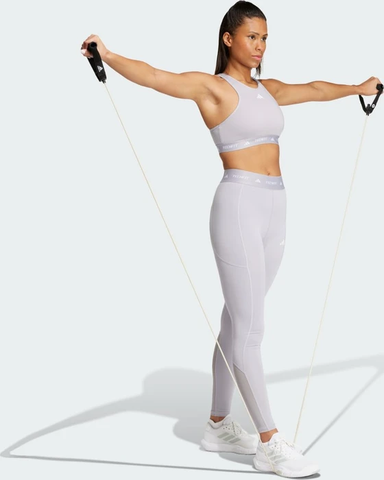 adidas TECHFIT Medium-Support High-Neck Sport-BH glory grey (Damen)