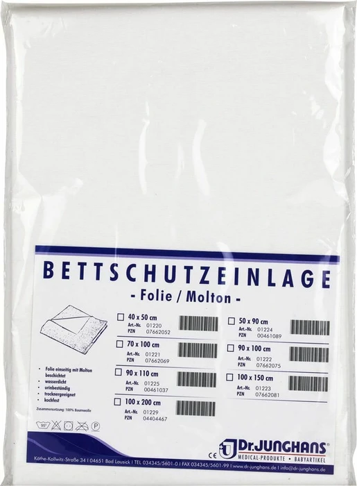 Dr. Junghans Medical Folie/Molton Bettschutzeinlage, 100x200cm, 1 Stück