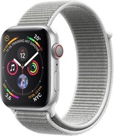 Apple Watch Series 4 (GPS + Cellular) Aluminium 44mm silber mit Sport Loop muschelgrau