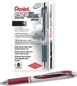 Pentel EnerGel XM BL77 Gelroller burgunder/silber, 12er-Pack