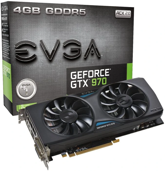 EVGA GeForce GTX 970 ACX 2.0, 4GB GDDR5, 2x DVI, HDMI, DP