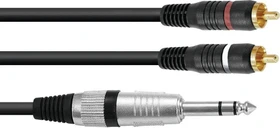 Omnitronic Adapterkabel Klinke Stereo/2x RCA 1.5m