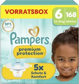 Pampers Premium Protection Gr.6 Einwegwindel, 13-18kg, 168 Stück