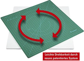 Ecobra Rotierende Kreativ-/Patchwork Cutting-Mat selbstheilende Schneidematte 6-lagig, einseitig bedruckt, 31.5x31.5cm, grün