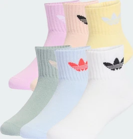 adidas Ankle Socken blush pink/almost yellow/bliss lilac/crystal sky, 6 Paare (Junior)