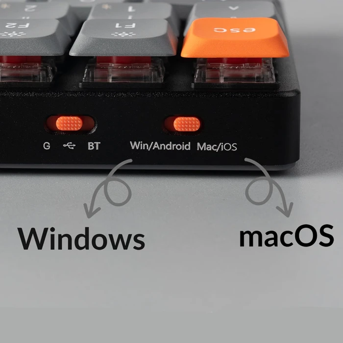 Keychron K17 Max, grau, LEDs weiß, Gateron LOW PROFILE 2.0 RED, USB/Bluetooth, UK
