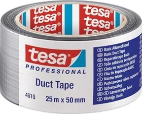 tesa 4610 Basic Duct Tape silber, Gewebeband, 50mm/25m, 1 Stück