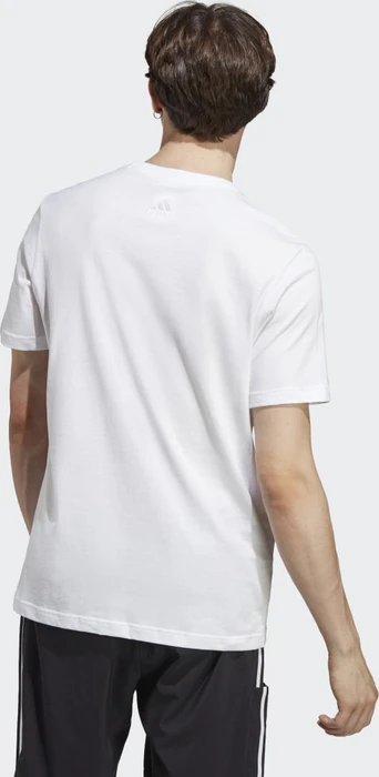 adidas Essentials Single Jersey Linear Embroidered Logo T-Shirt kurzarm weiß/schwarz (Herren)