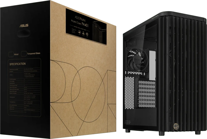 ASUS ProArt PA401 Wood Edition, schwarz, Tempered Glass Panel, Glasfenster