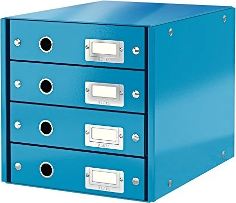 Leitz Click & Store WOW Schubladenbox, 4 Schubladen, blau
