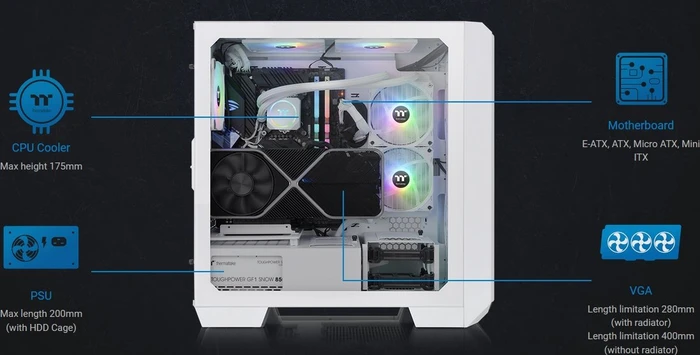 Thermaltake View 300 MX Snow Edition, weiß, Glasfenster