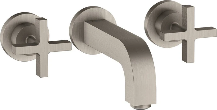 Hansgrohe Axor Citterio 3-Loch Waschbeckenarmatur mit Kreuzgriffen 162mm edelstahloptik