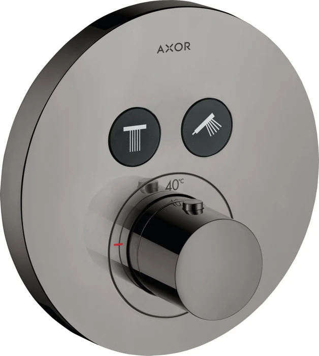 Hansgrohe Axor ShowerSelect rund Thermostat mit 2 Ventilen polished black chrome