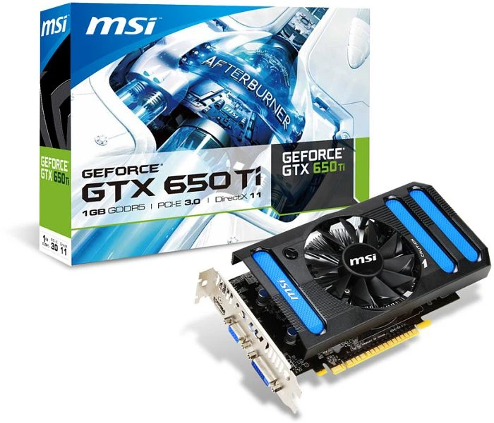 MSI GeForce GTX 650 Ti, N650Ti-1GD5V1, 1GB GDDR5, VGA, DVI, HDMI
