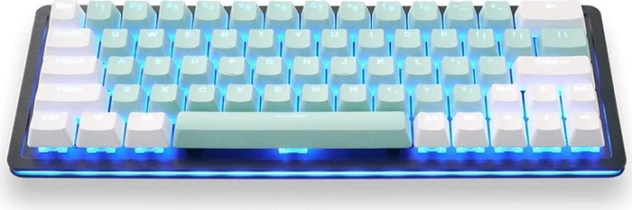 Mountain Mineral Keycap Set, Kunststoff (PBT) Double-Shot, weiß/türkis, 113 Tasten (104+9), ANSI-US