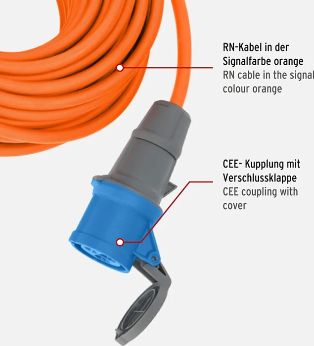 Brennenstuhl CEE Camping-Verlängerungskabel IP44 orange, 25m