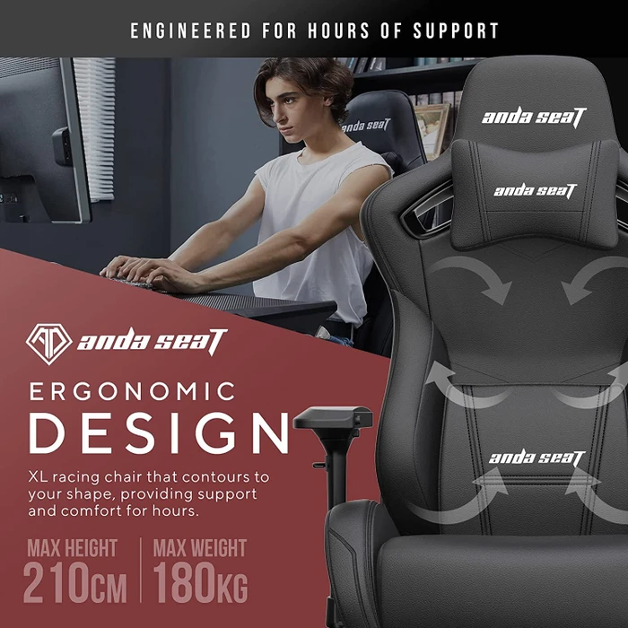 Anda Seat Kaiser Pro/2 XL Gamingstuhl, schwarz
