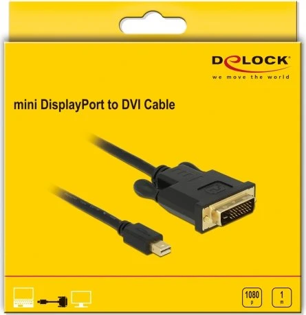 DeLOCK Mini DisplayPort 1.1 [Stecker] auf DVI-D 24-Pin [Stecker] Kabel, 1m