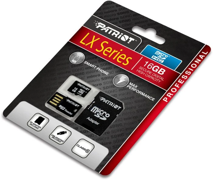 Patriot LX 16GB Kit, UHS-I, Class 10
