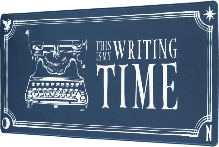 Grupo Erik Editores Wednesday Addams "This Is My Writing Time" XL Mousepad, 800x350mm, blau/weiß