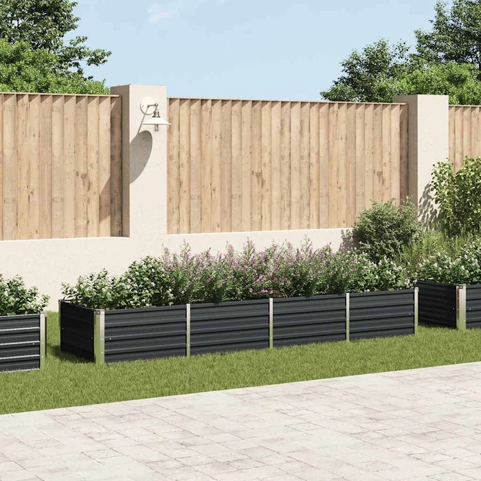 vidaXL Stahl Hochbeet 320x80cm anthrazit