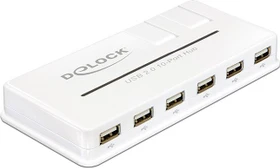 DeLOCK USB-Hub, 10x USB-A 2.0, USB 2.0 Mini-B [Buchse] (61857)