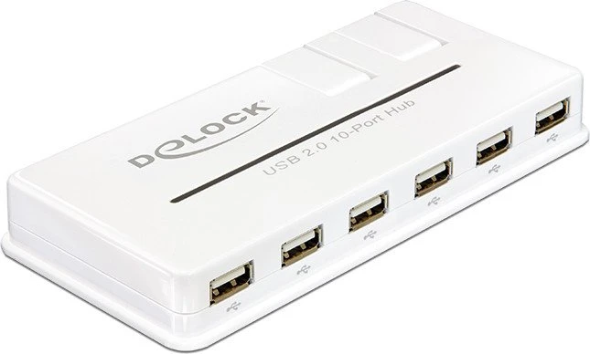 DeLOCK USB-Hub, 10x USB-A 2.0, USB 2.0 Mini-B [Buchse]