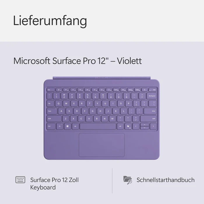 Microsoft Surface Pro 12" Keyboard mit Copilot-Taste, violett, DE