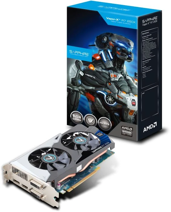 Sapphire Vapor-X Radeon R7 250X OC, 1GB GDDR5, 2x DVI, HDMI, DP, lite retail