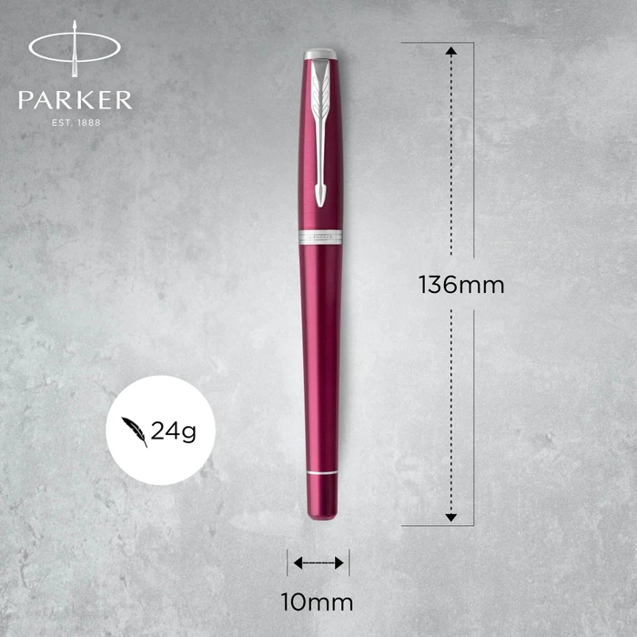 Parker Urban vibrant magenta/chrome trim, rechte Hand, fein, Geschenkbox