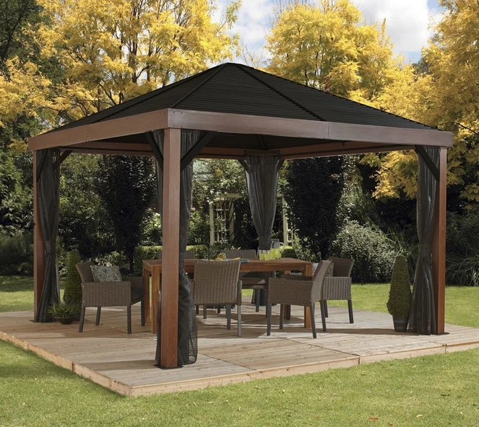 Sojag Valencia Pavillon 12x12 holzoptik