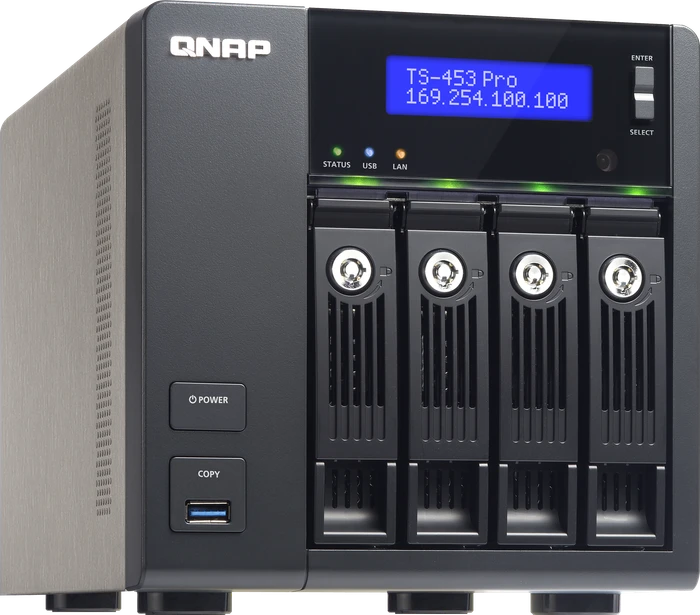 QNAP Turbo Station TS-453 Pro, 2GB RAM, 4x RJ-45 1000Base-T, 3x USB-A 3.0