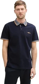 Tom Tailor Piqué mit Stretch Poloshirt kurzarm sky captain blue (Herren)