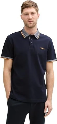 Tom Tailor Piqué mit Stretch Poloshirt kurzarm sky captain blue (Herren)