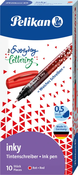 Pelikan inky Tintenroller (Mine) rot, Rechtshänder, Faltschachtel