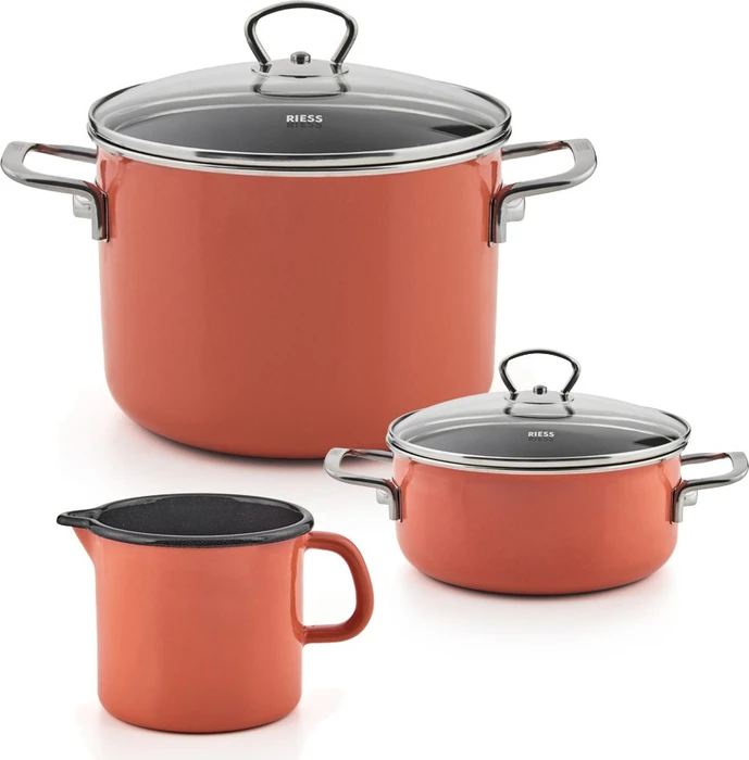 Riess Emaille Nouvelle Pur mango Starter Topf-Set, 3-tlg.