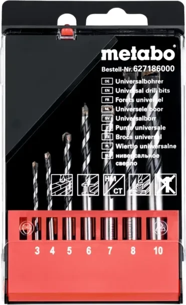 Metabo Universalbohrer-Sortiment inkl. Werkzeugbox, 7-tlg.