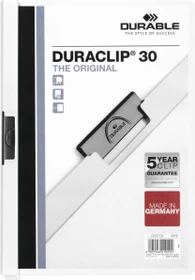 Durable Duraclip 30 Klemmmappe, A4, weiß/transparent