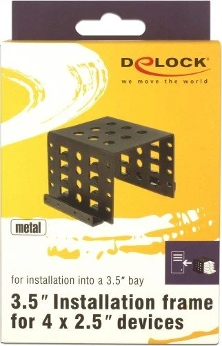 DeLOCK Aluminium, 3.5" auf 4x 2.5" Einbaurahmen, schwarz