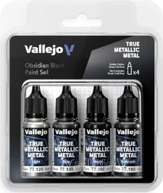 Vallejo True Metallic Metal obsidian black Farbset