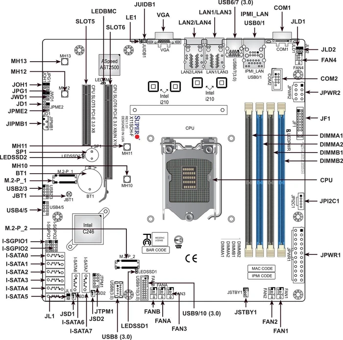Supermicro X11SCH-F, retail (Intel 1151 v2)
