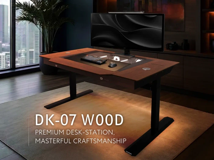 Lian Li DK07 Wood, schwarz/braun, Glasfenster